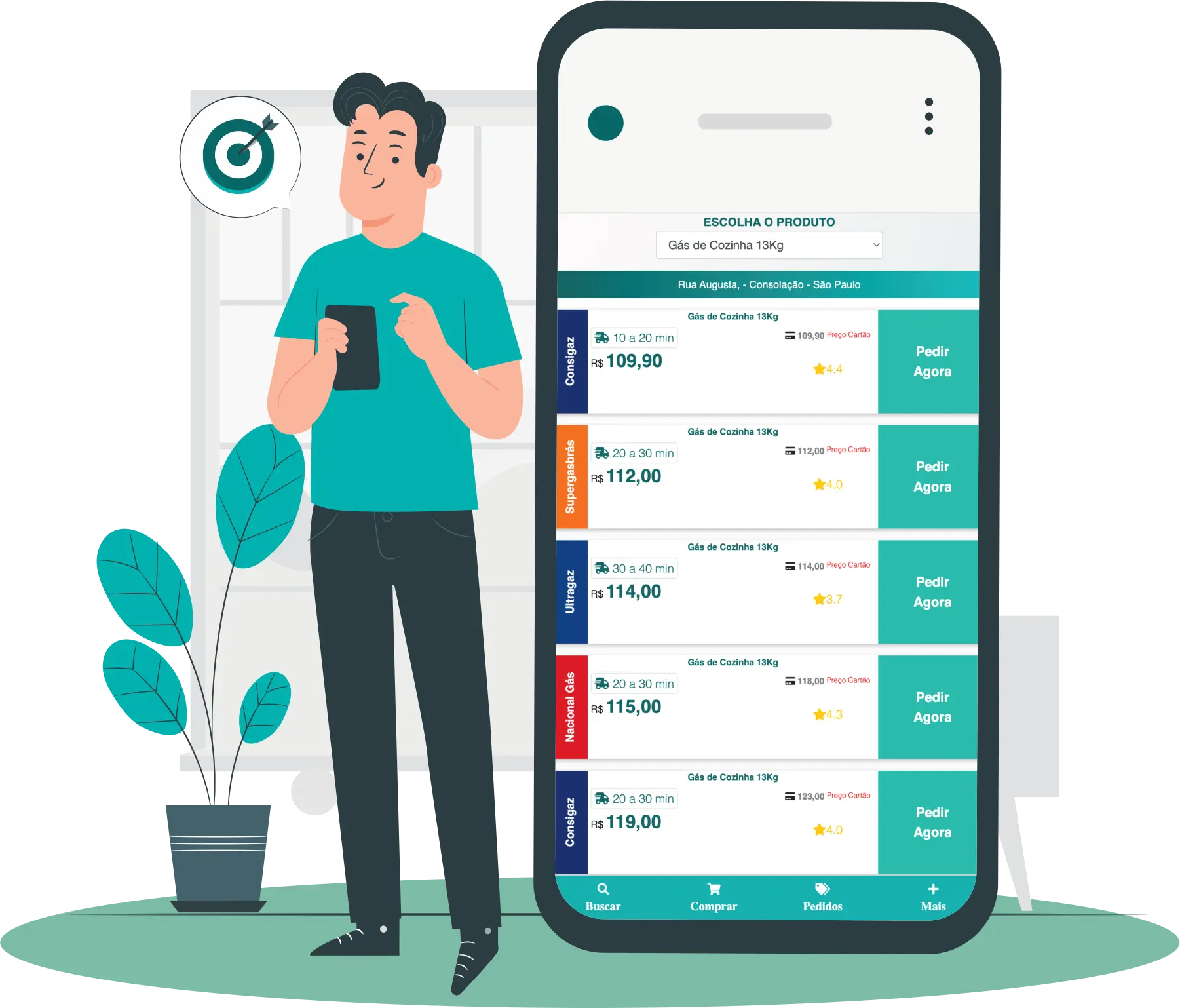 Escolher revenda de gás